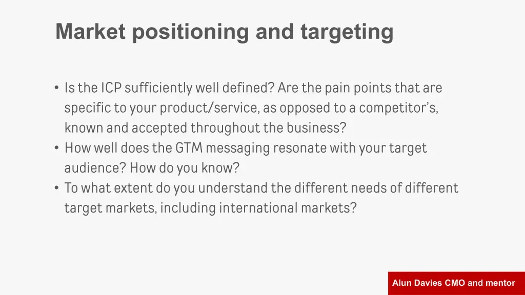 market positioning and targeting