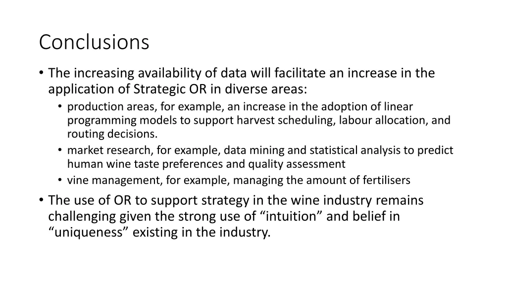 conclusions