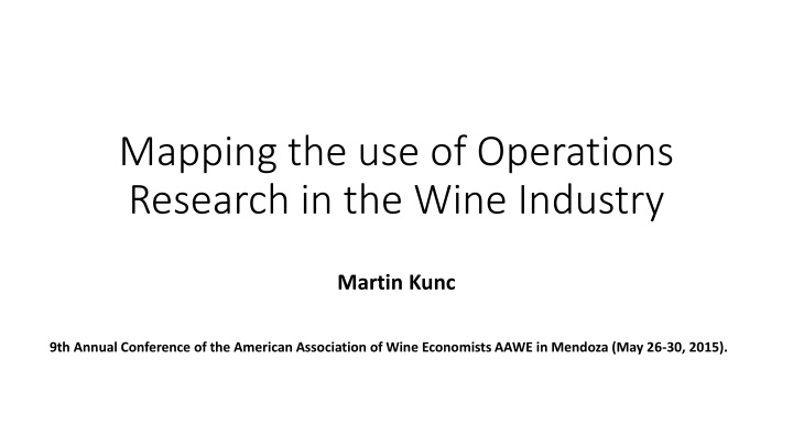 mapping the use of operations research