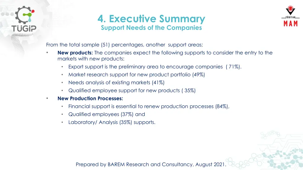 4 executive summary support needs of the companies 1
