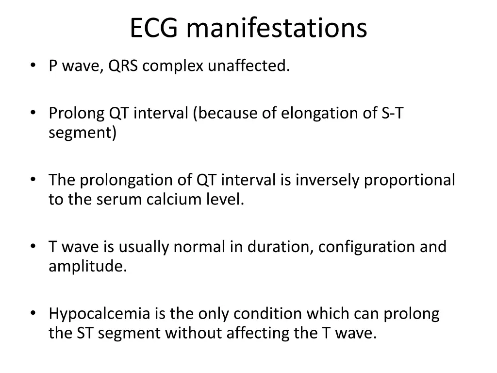 ecg manifestations