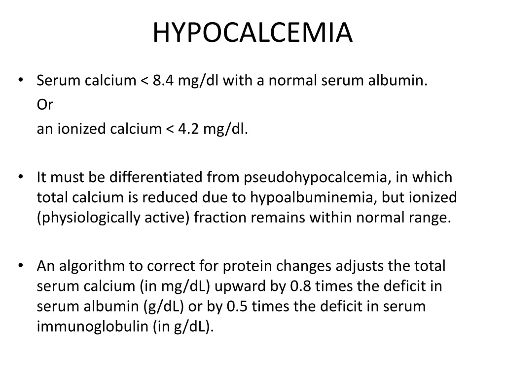 hypocalcemia 1