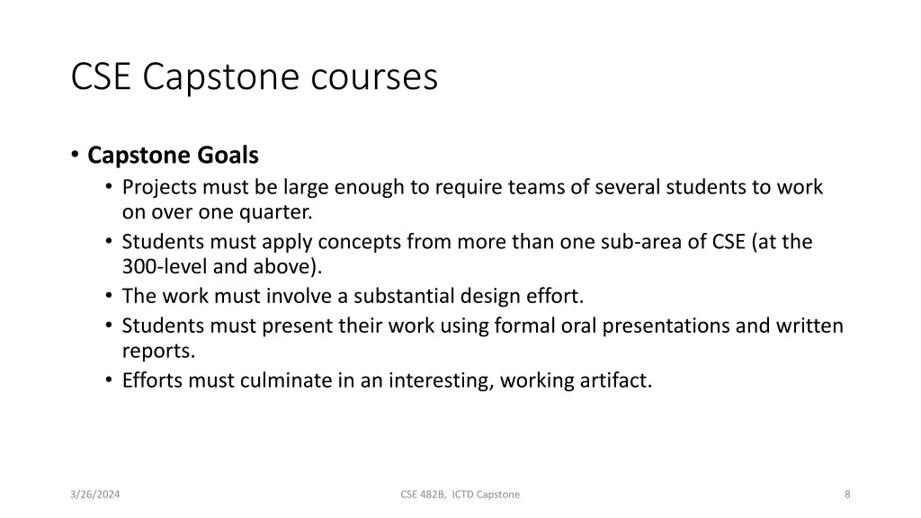 cse capstone courses