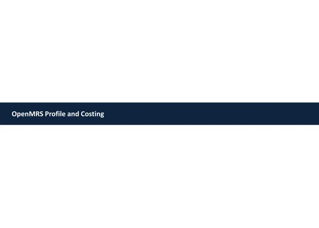 openmrs profile and costing