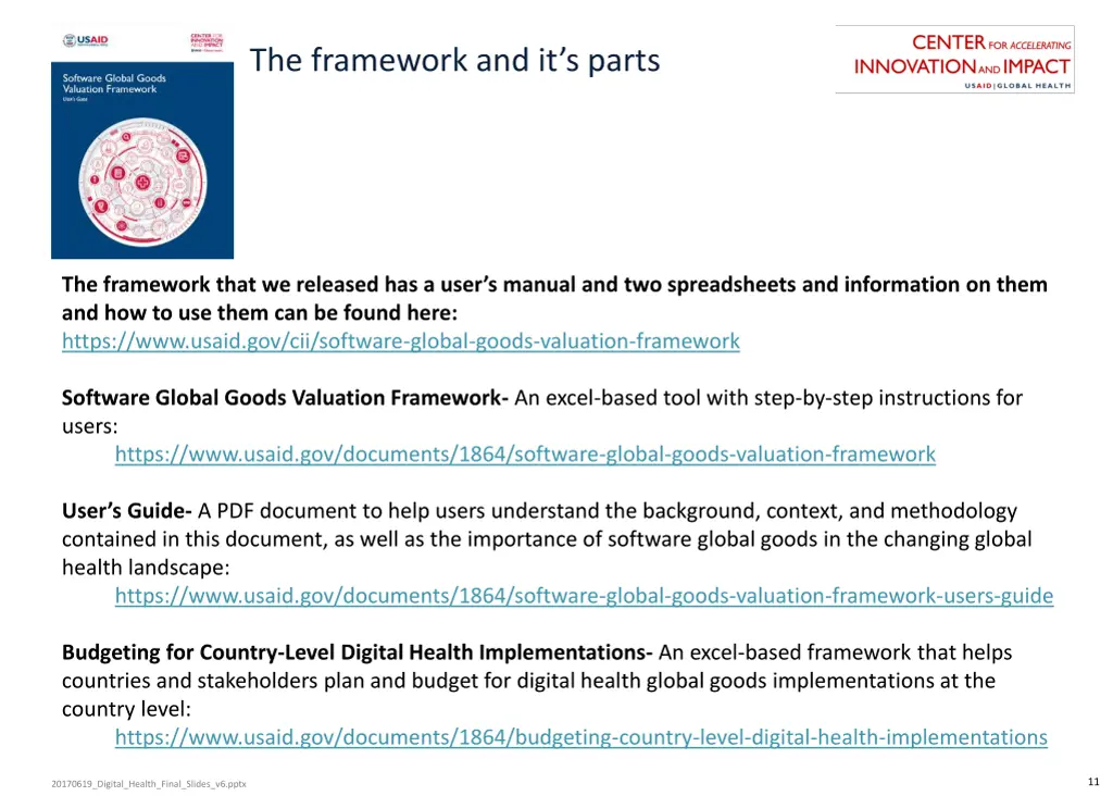 the framework and it s parts