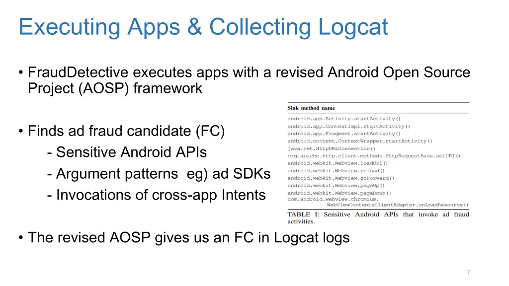 executing apps collecting logcat