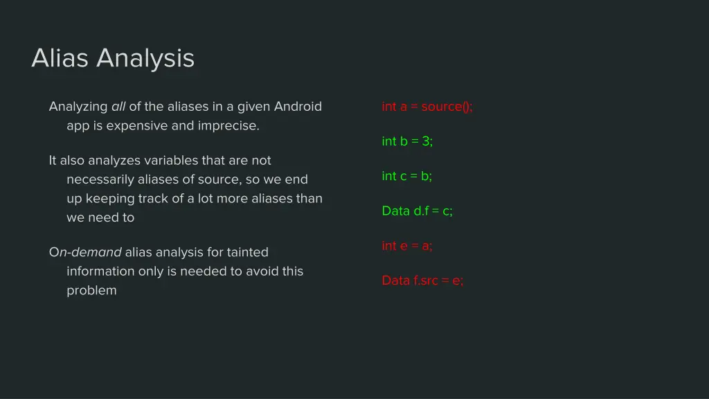 alias analysis