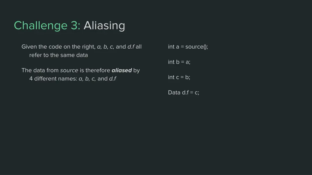 challenge 3 aliasing