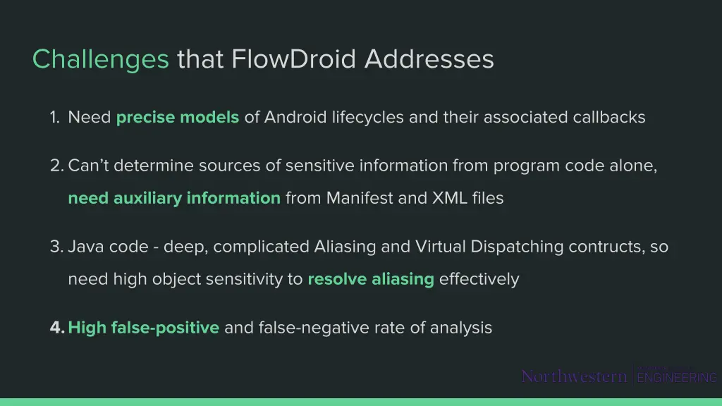 challenges that flowdroid addresses