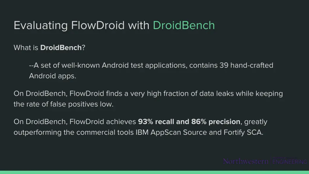 evaluating flowdroid with droidbench