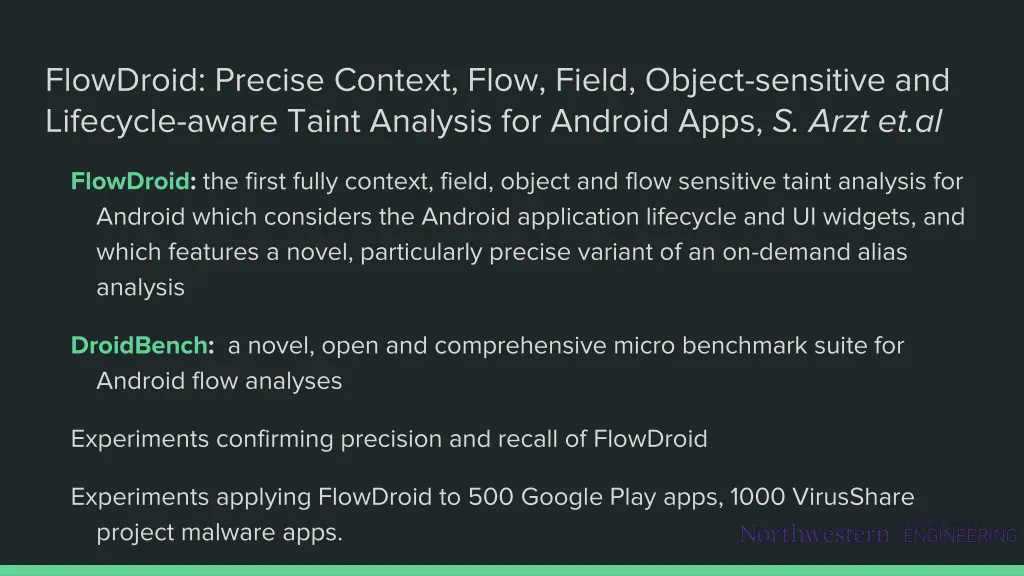 flowdroid precise context flow field object