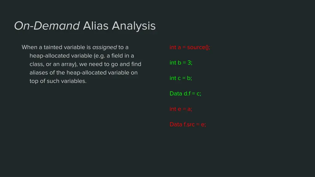 on demand alias analysis