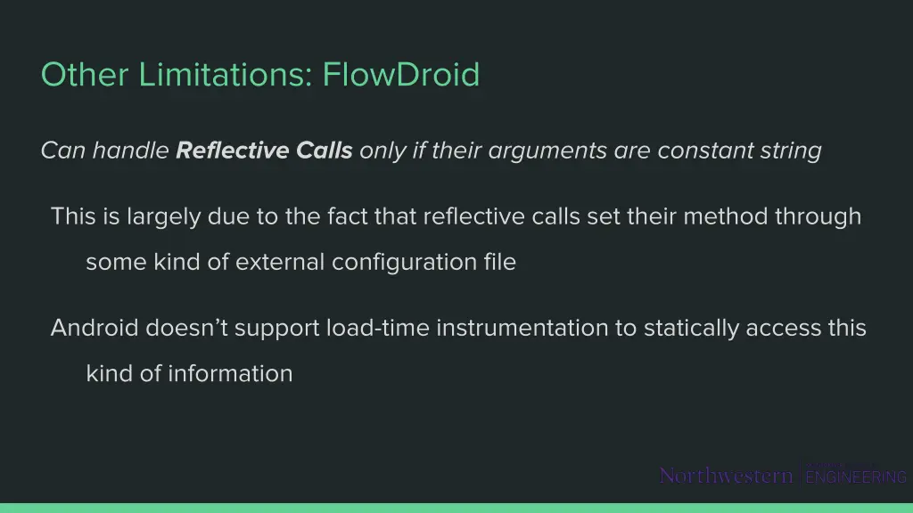 other limitations flowdroid 1
