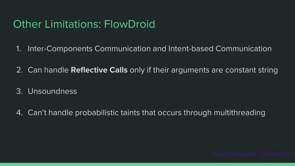 other limitations flowdroid