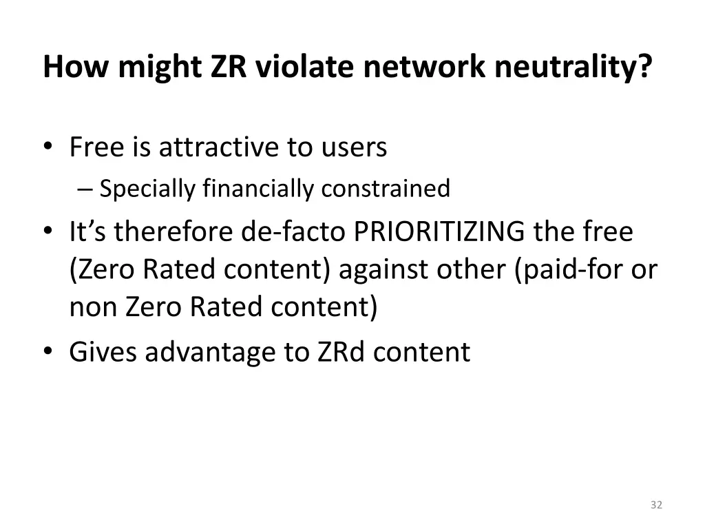 how might zr violate network neutrality