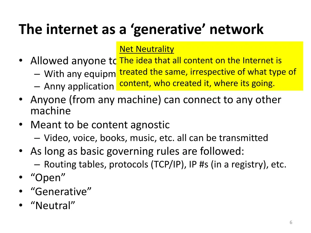 the internet as a generative network