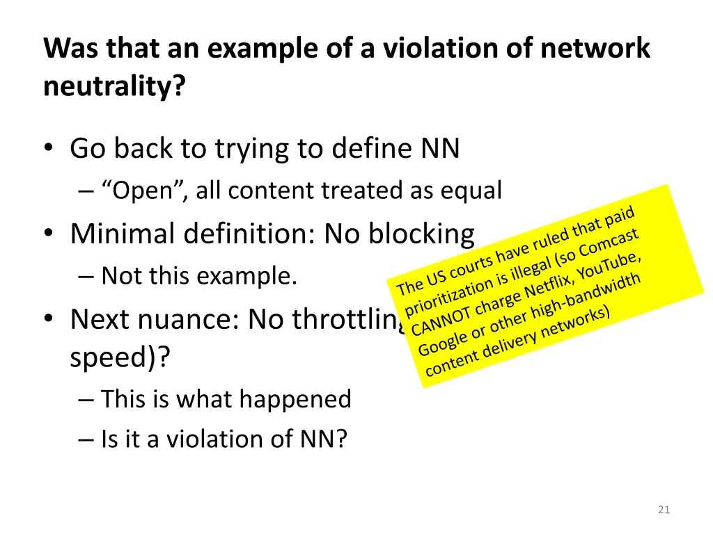 was that an example of a violation of network