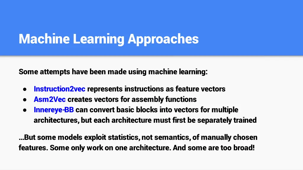 machine learning approaches