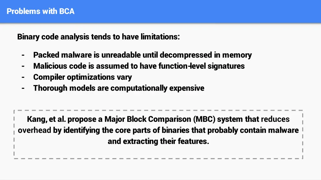 problems with bca