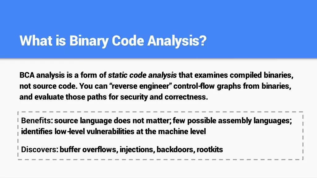 what is binary code analysis