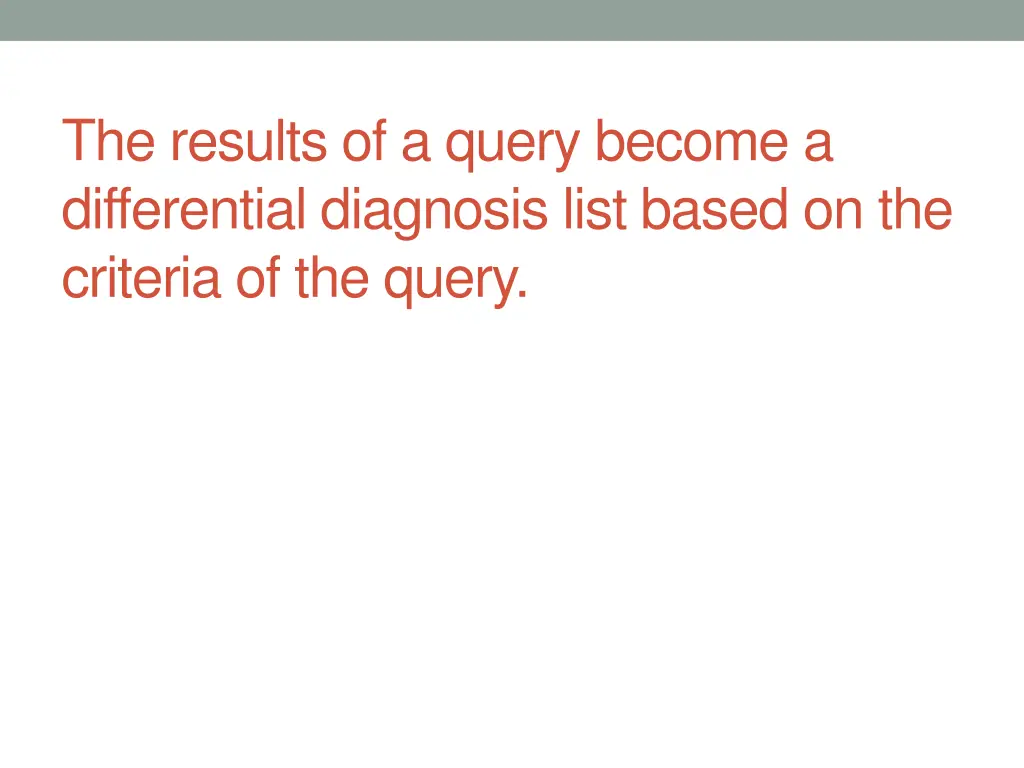 the results of a query become a differential