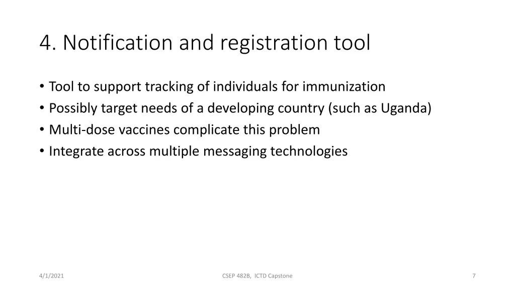 4 notification and registration tool