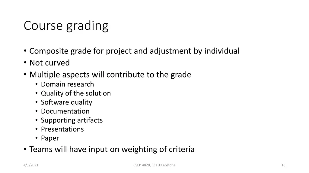 course grading