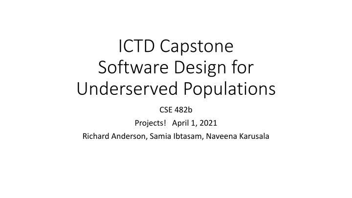 ictd capstone software design for underserved