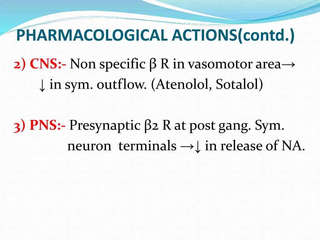 pharmacological actions contd 1
