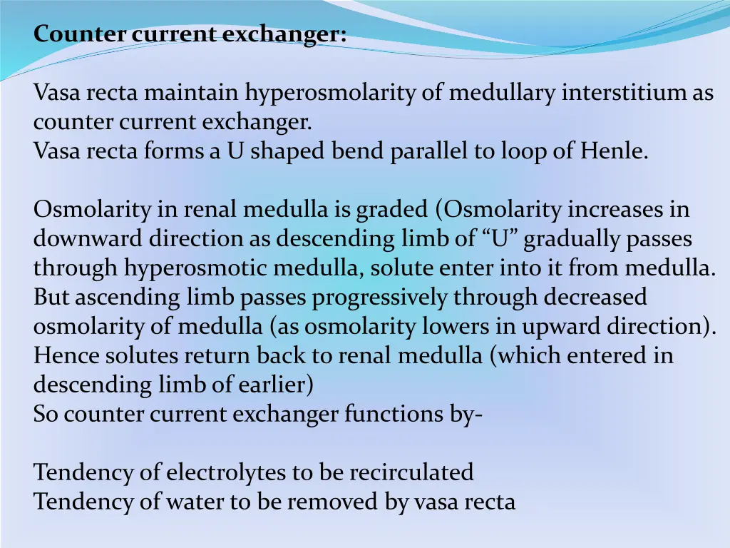 counter current exchanger