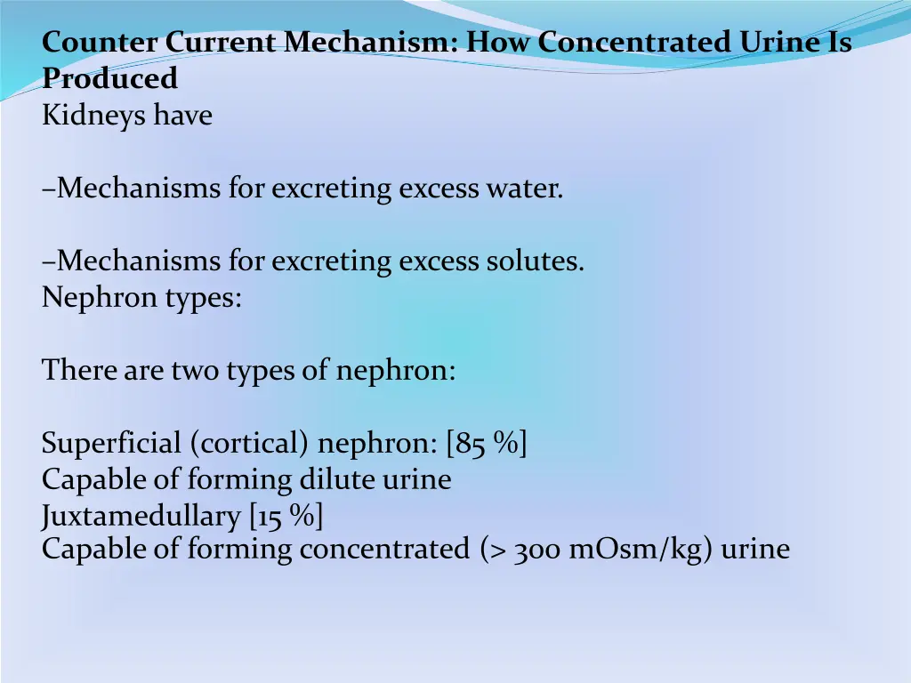 counter current mechanism how concentrated urine