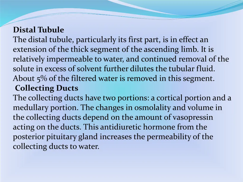 distal tubule the distal tubule particularly