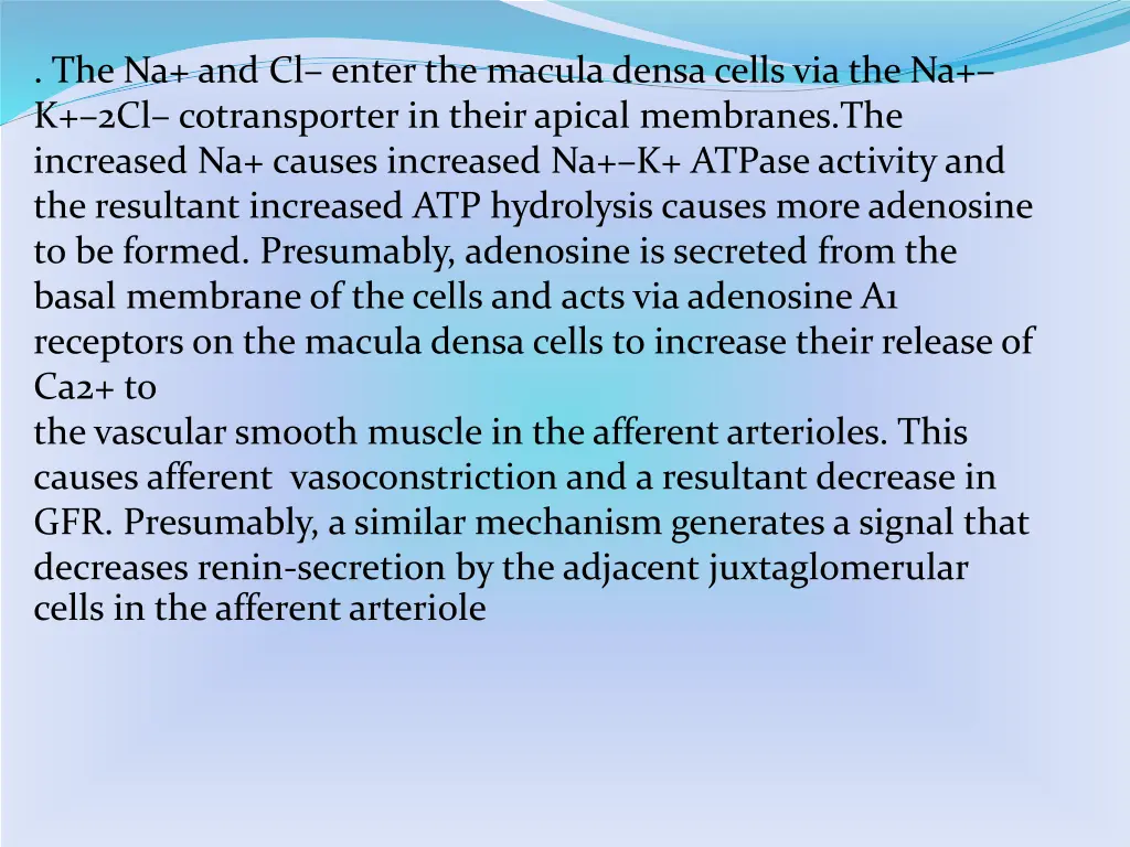 the na and cl enter the macula densa cells