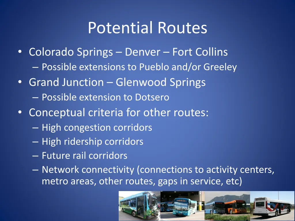potential routes
