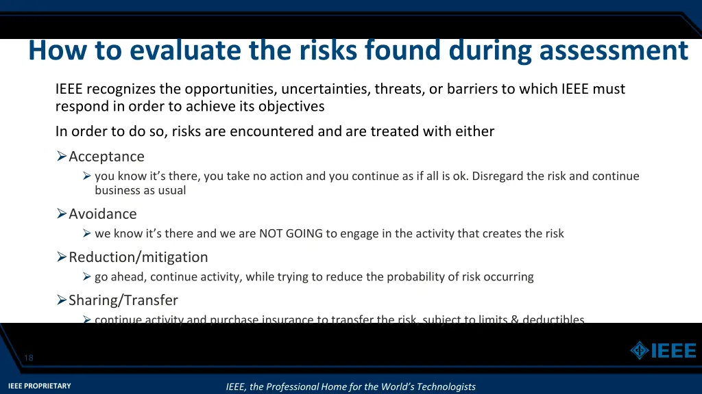 how to evaluate the risks found during assessment