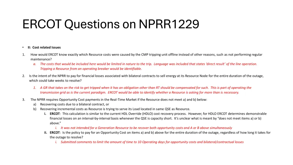 ercot questions on nprr1229 1