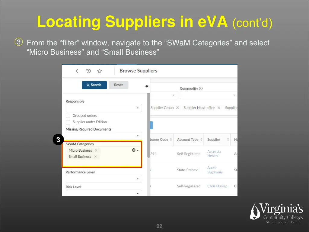 locating suppliers in eva cont d 1