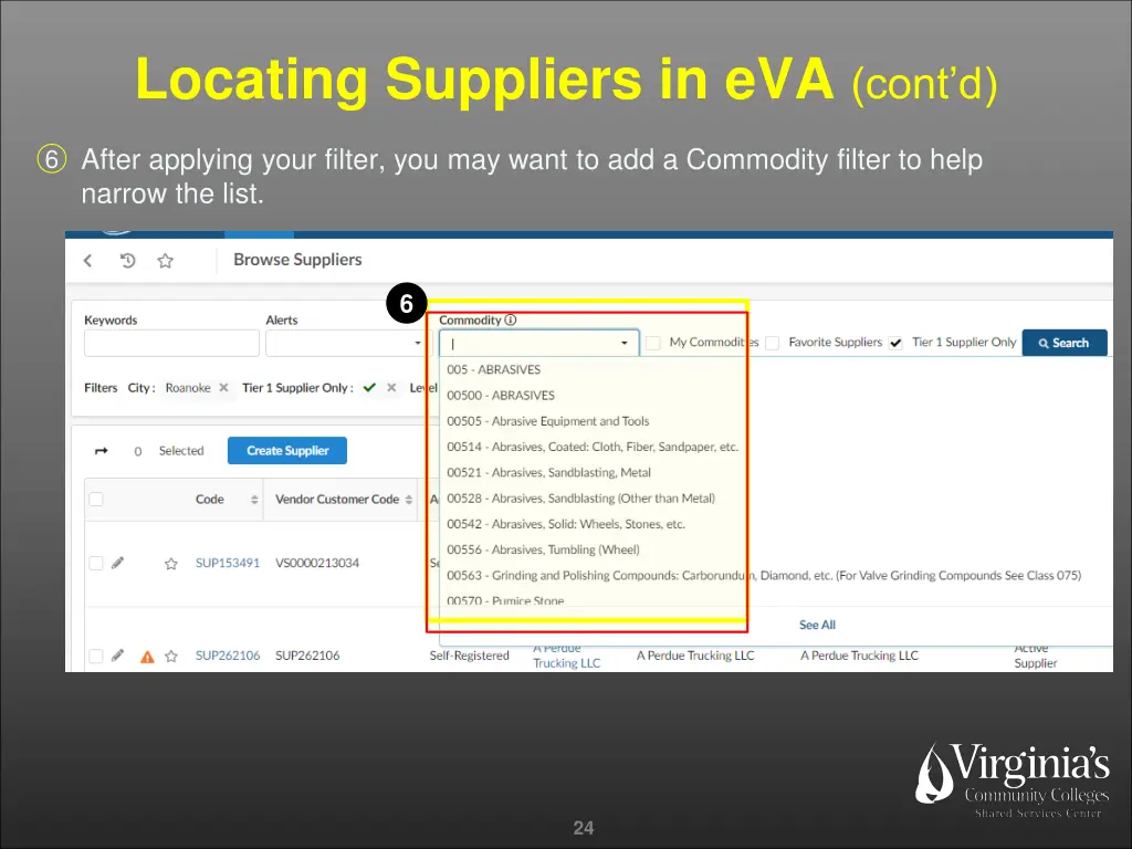 locating suppliers in eva cont d 3