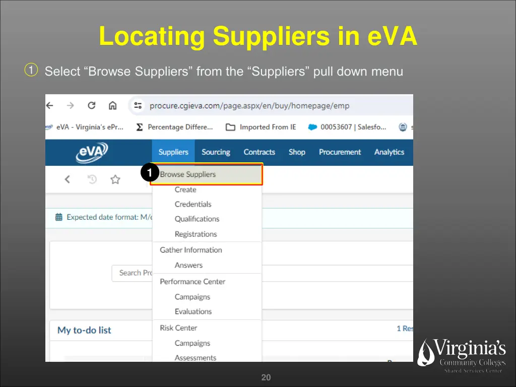 locating suppliers in eva