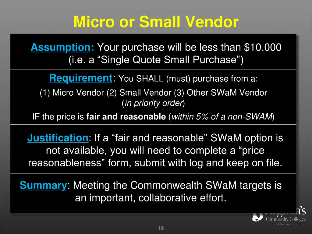micro or small vendor
