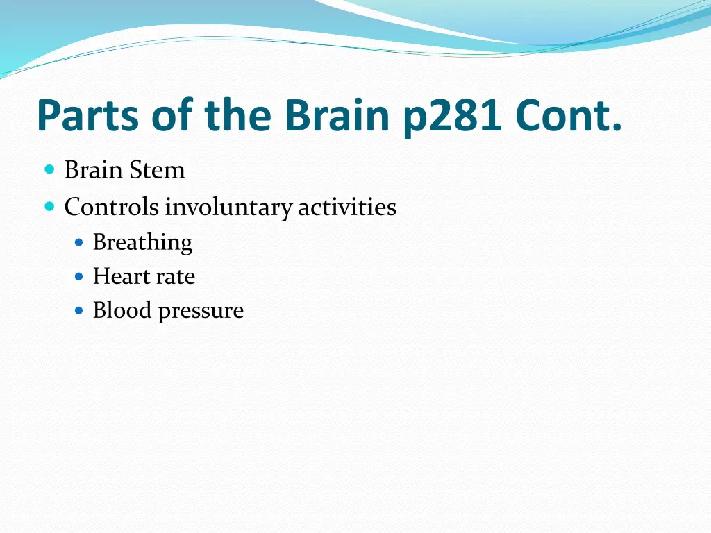 parts of the brain p281 cont 3