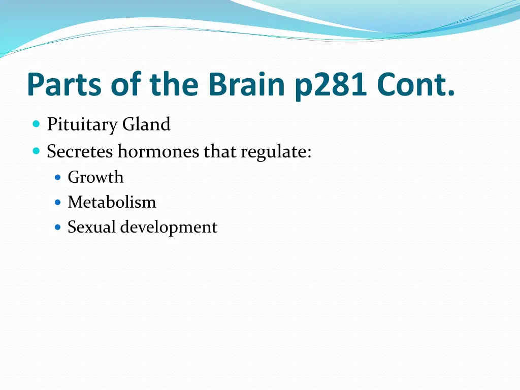 parts of the brain p281 cont 4
