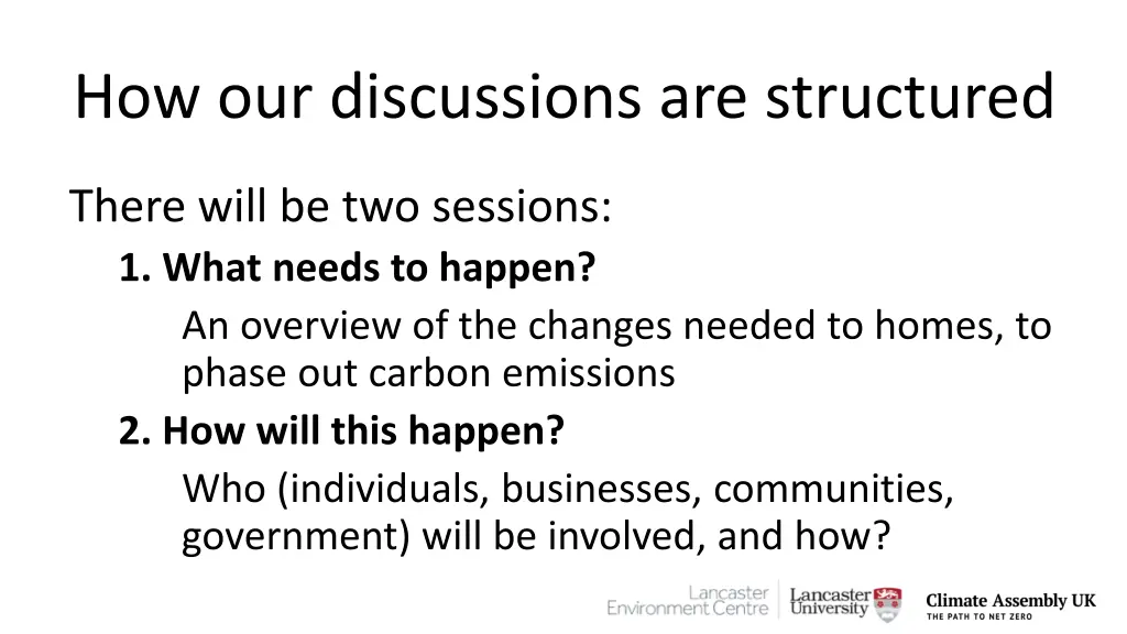 how our discussions are structured