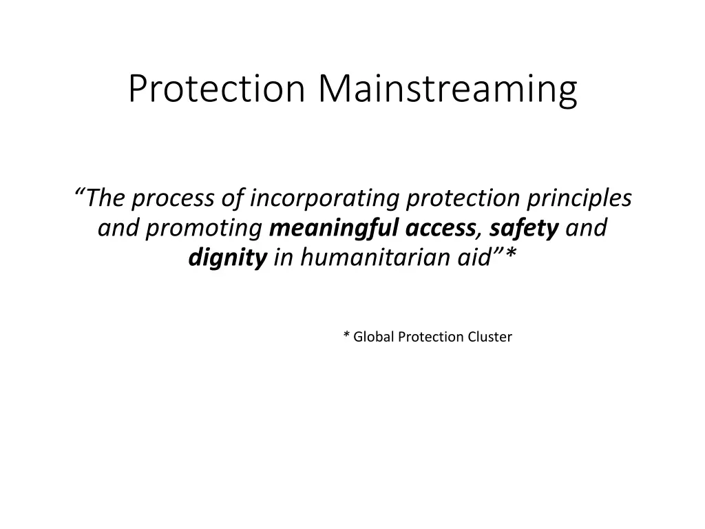 protection mainstreaming