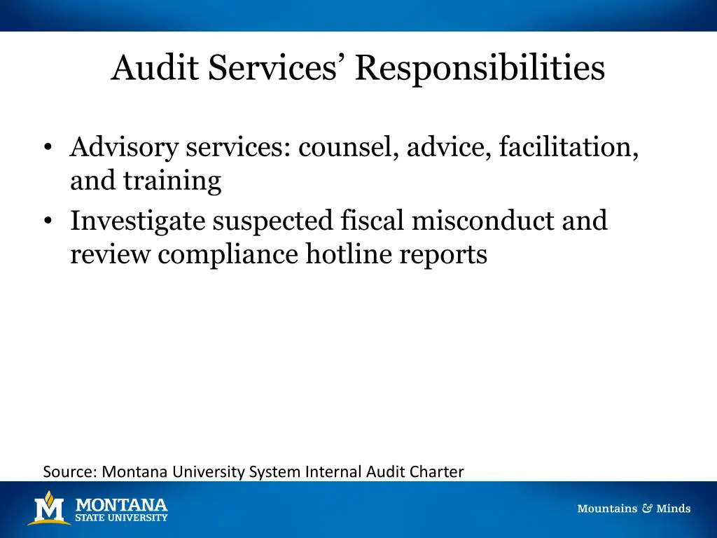 audit services responsibilities 1