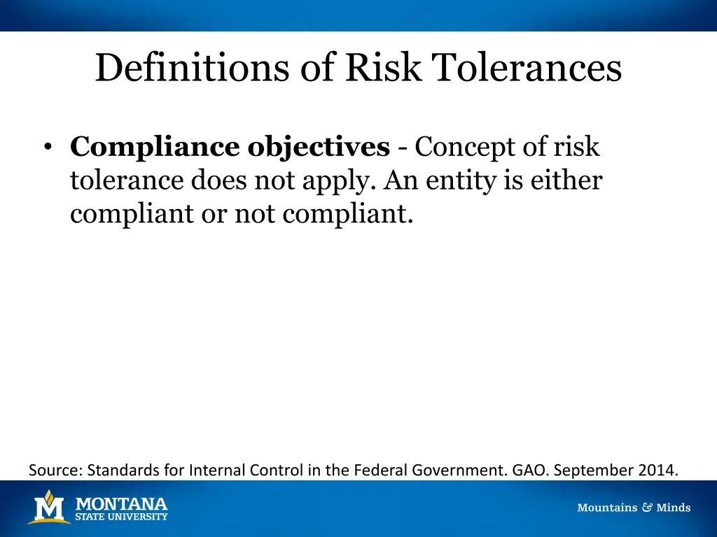 definitions of risk tolerances 1