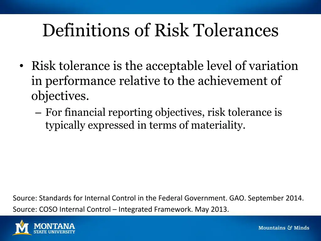 definitions of risk tolerances