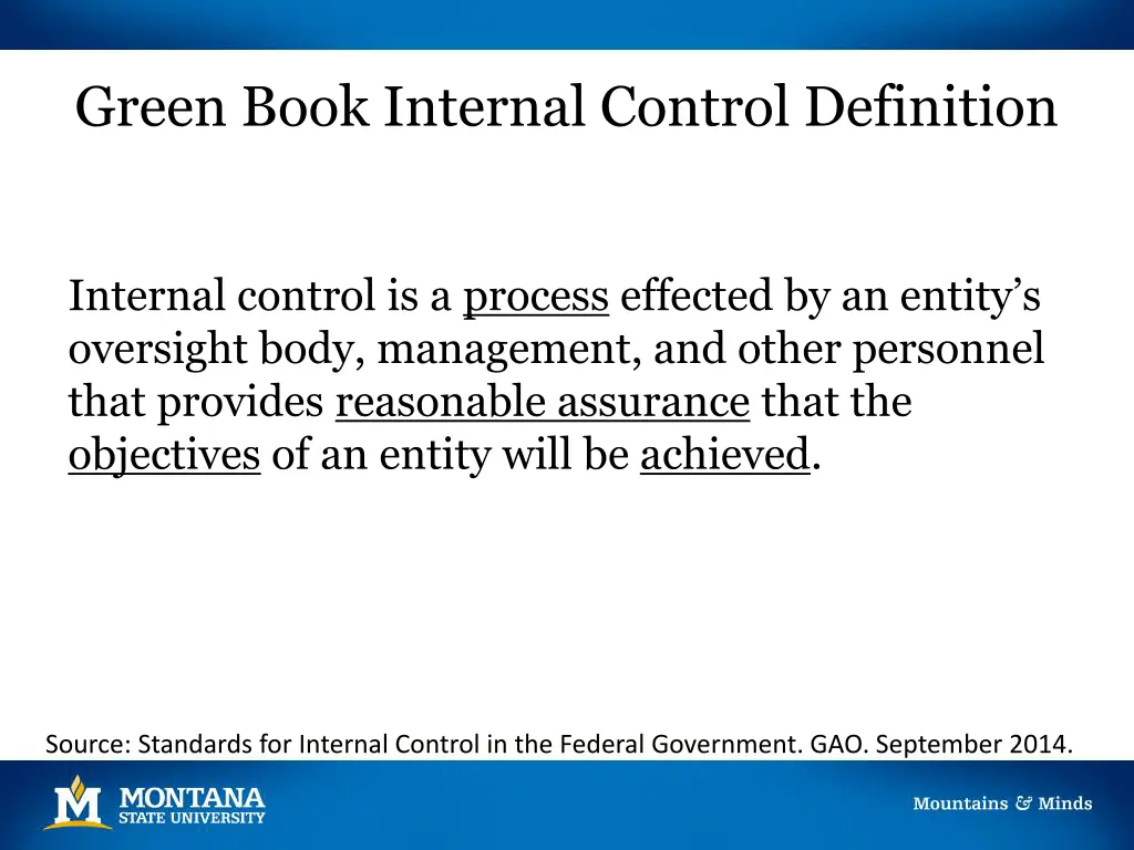 green book internal control definition