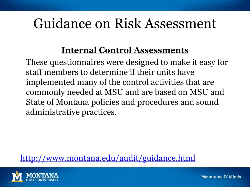 guidance on risk assessment
