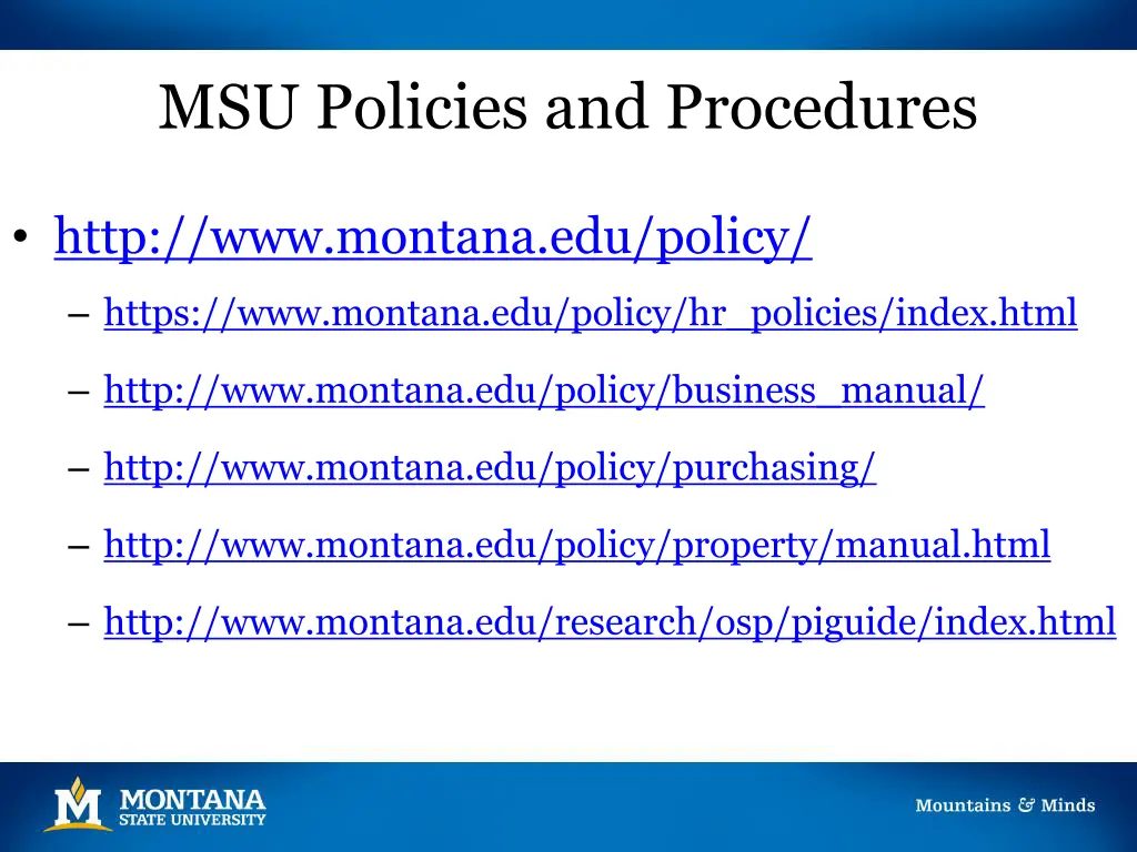 msu policies and procedures